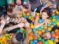 Tattooed minx Amina Danger gets restrained and tortured in a ball pit. The crowd goes wild for her pain as she''s getting spanked and covered in hot wax. Emilio Ardana joins the fun and rams this beauty hardcore as everyone''s watching.