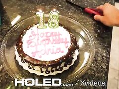 HOLED Glad birthday anus fuck and cream pie with brunete Adria Rae