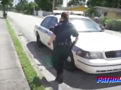 Big black cock makes two sexy female cops cum numerous times