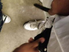 Sissy sucks stranger public restroom