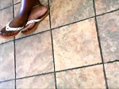 Candid pretty blonde braids ebony feet