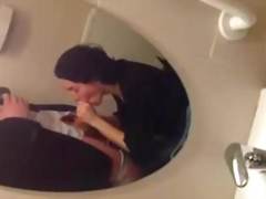 In the bathroom restaurant with lover