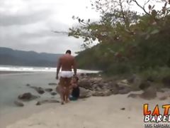 Muscular latino hunk fucks his handsome jock lover outside