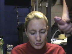 Hard facial for submissive wife - sadistic husband