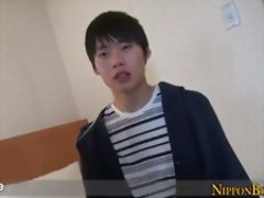 Gay asian twink tugging