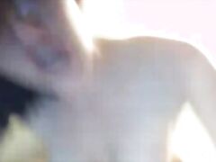 hot brunette nerd takes on large dildo and cums